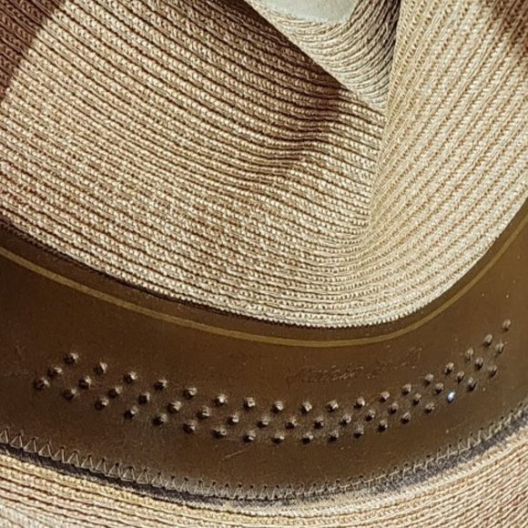 VTG Royal Stetson Fine Straw Hat Pinch Front Fedora Long Oval Made in Canada - Picture 10 of 13